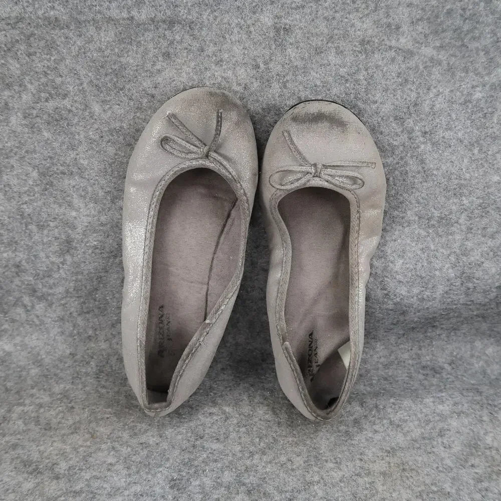Arizona Shoes Kids Girls 2 Ballet Flats Slip On Casual Round Toe Grey Comfort